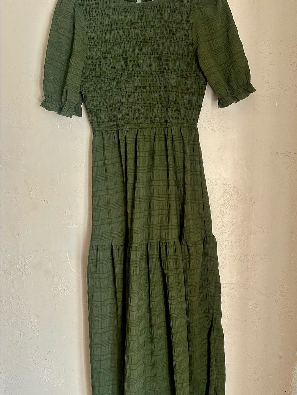 SHEIN Dark Army Green tiered Dress. Size M
